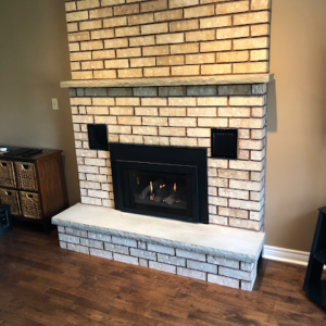 Indoor fireplace.