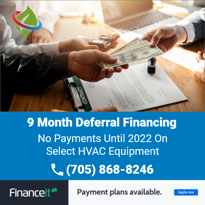 9 Month deferral promo to No Payments Until 2022 On Select HVAC Equipment