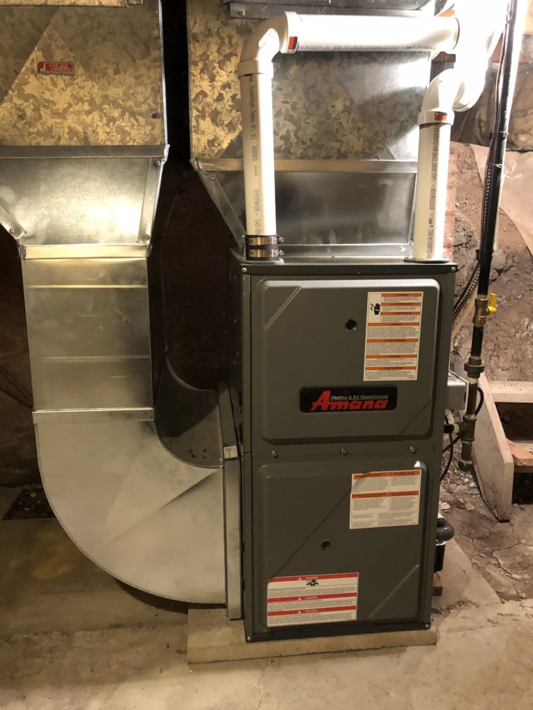 A newly-installed Amana furnace.