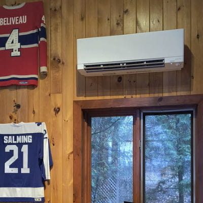 Cottage office with Mitsubishi mini split installed.