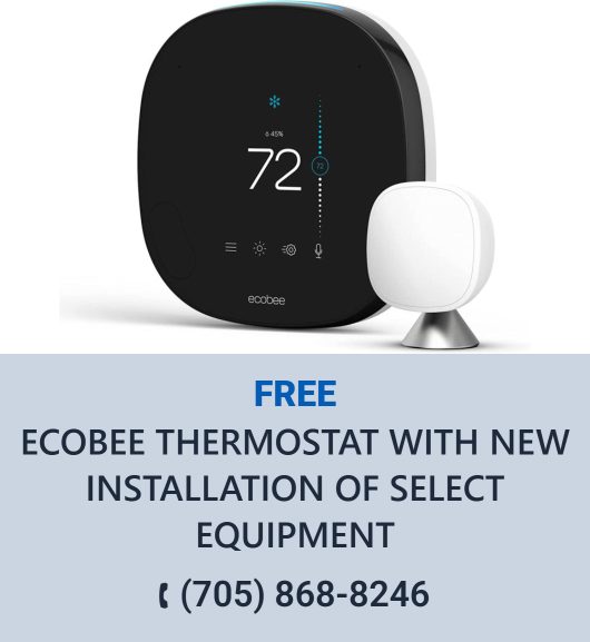 Details free Ecobee thermostat offer with installation of select equipment.